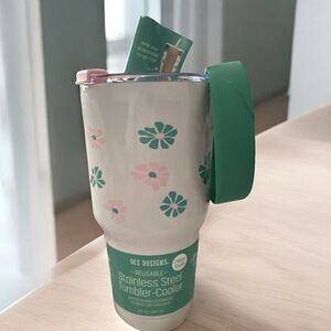 Viral OCS Designs REUSABLE Stainless Steel Tumbler-Cooler 2 Ways To Use! NWT